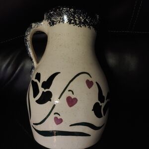 Vintage Kathryn Riehl Wilson Handcrafted Stoneware Pitcher 10"x 8"× 22"D